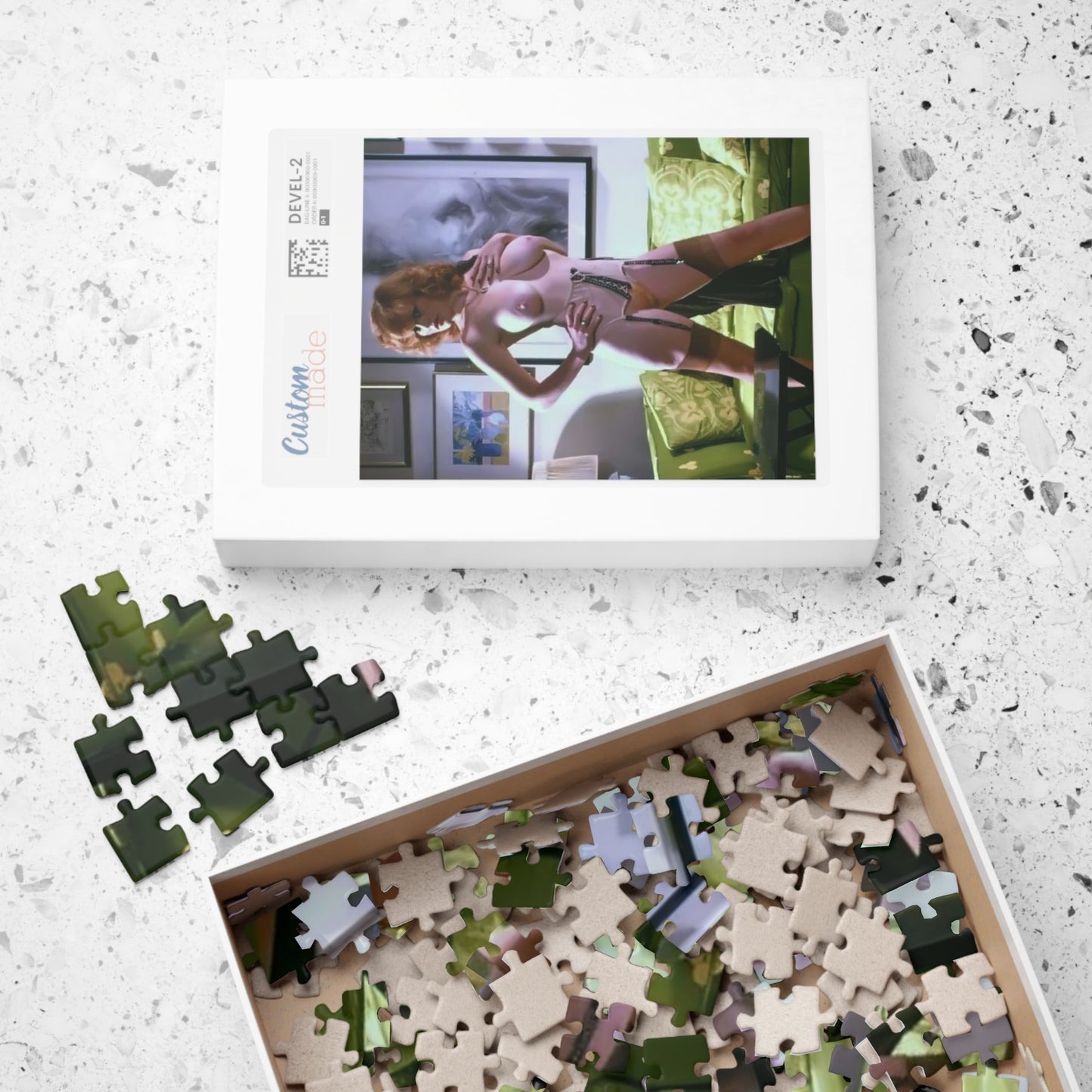 Puzzle (110, 252, 500, 1014-piece) Retro Porn Star Lisa De Leeuw Nude
