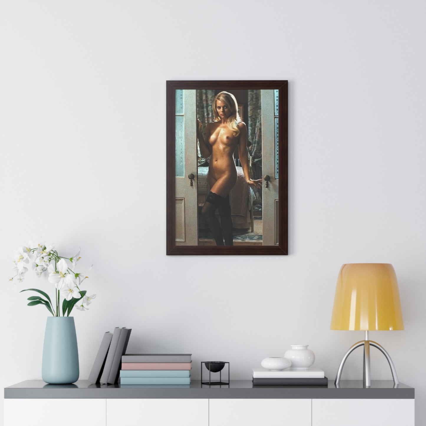 Framed Vertical Poster Margot Robbie Nude Wolf of Wallstreet