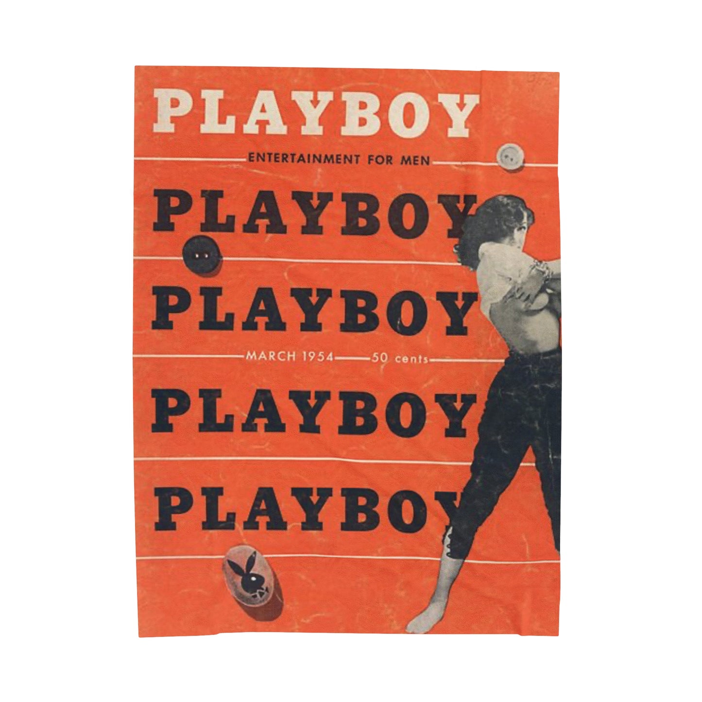 Velveteen Plush Blanket Playboy Cover March 1954