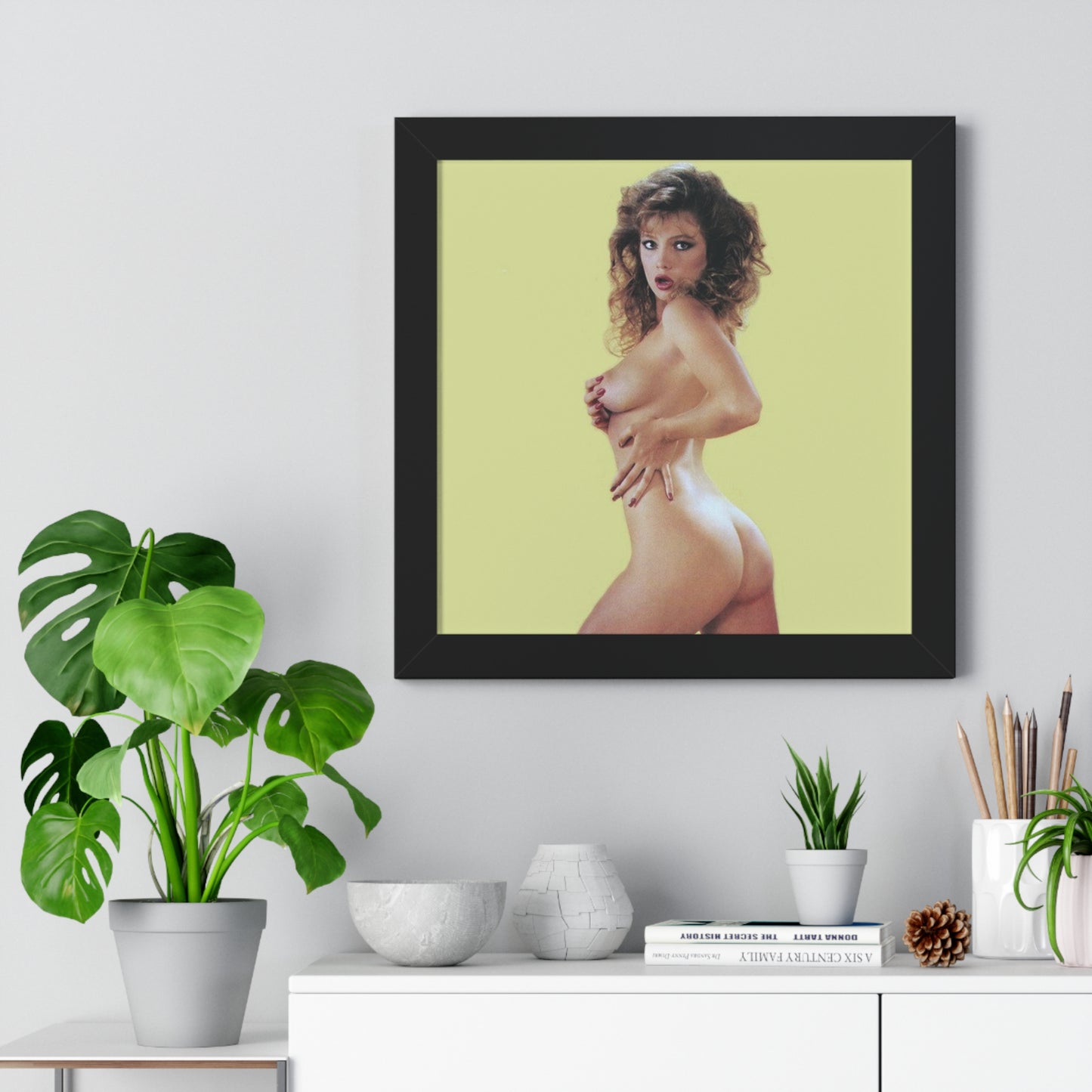 Framed Vertical Poster Retro Porn Star 80s