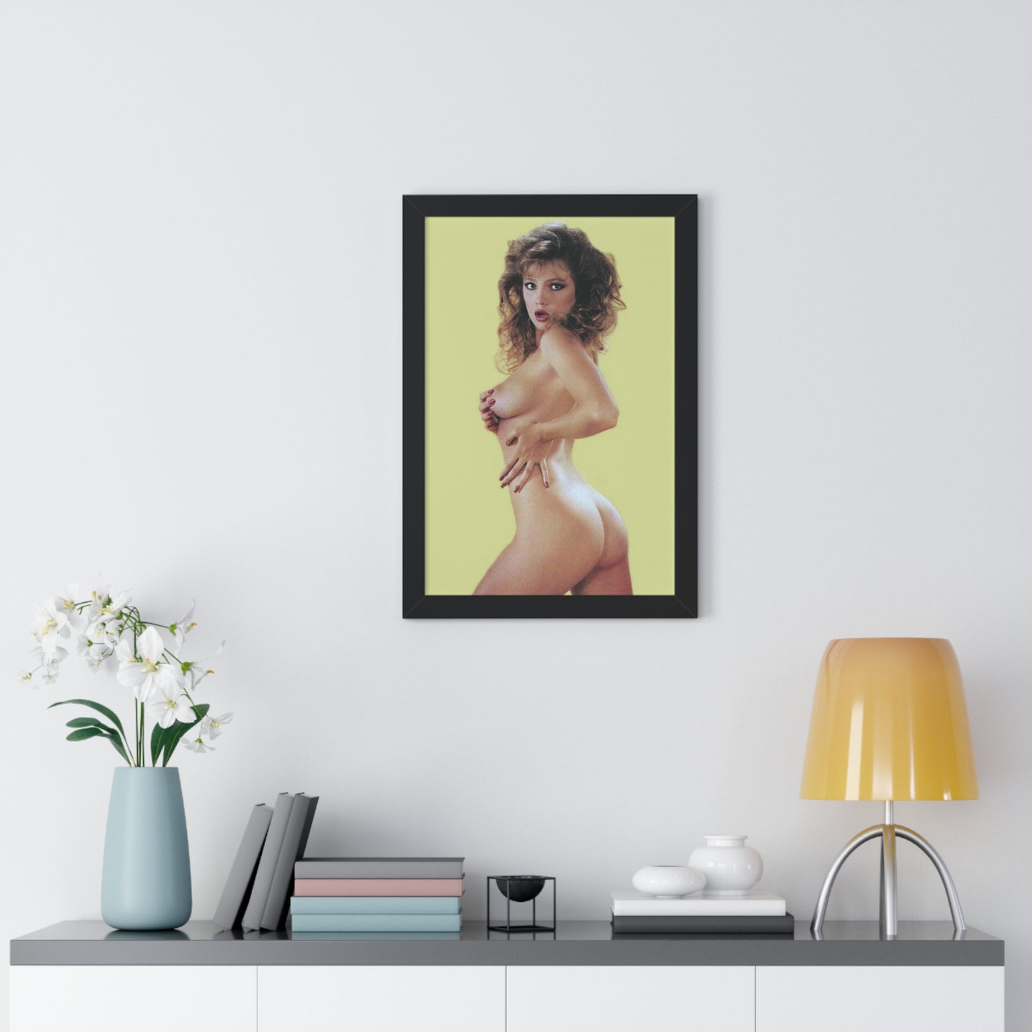 Framed Vertical Poster Retro Porn Star 80s