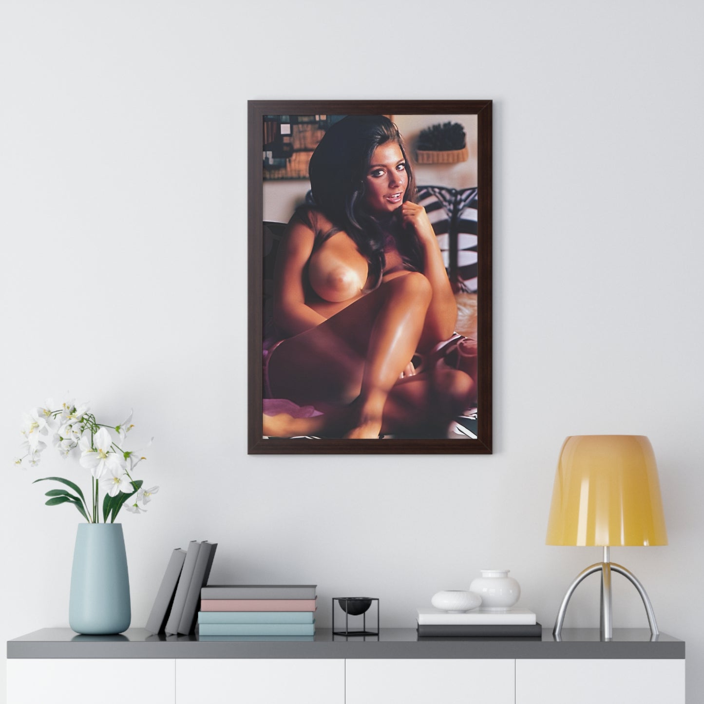 Framed Vertical Poster Playboy Playmate Cynthia Myers nude