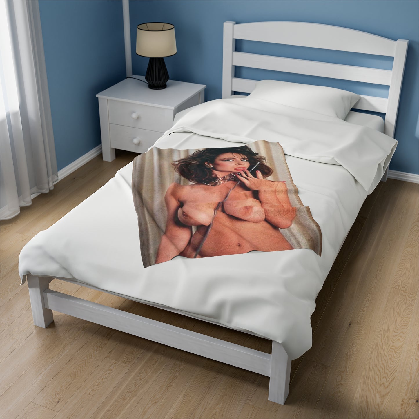 Velveteen Plush Blanket Retro Adult Star Christy Canyon Nude