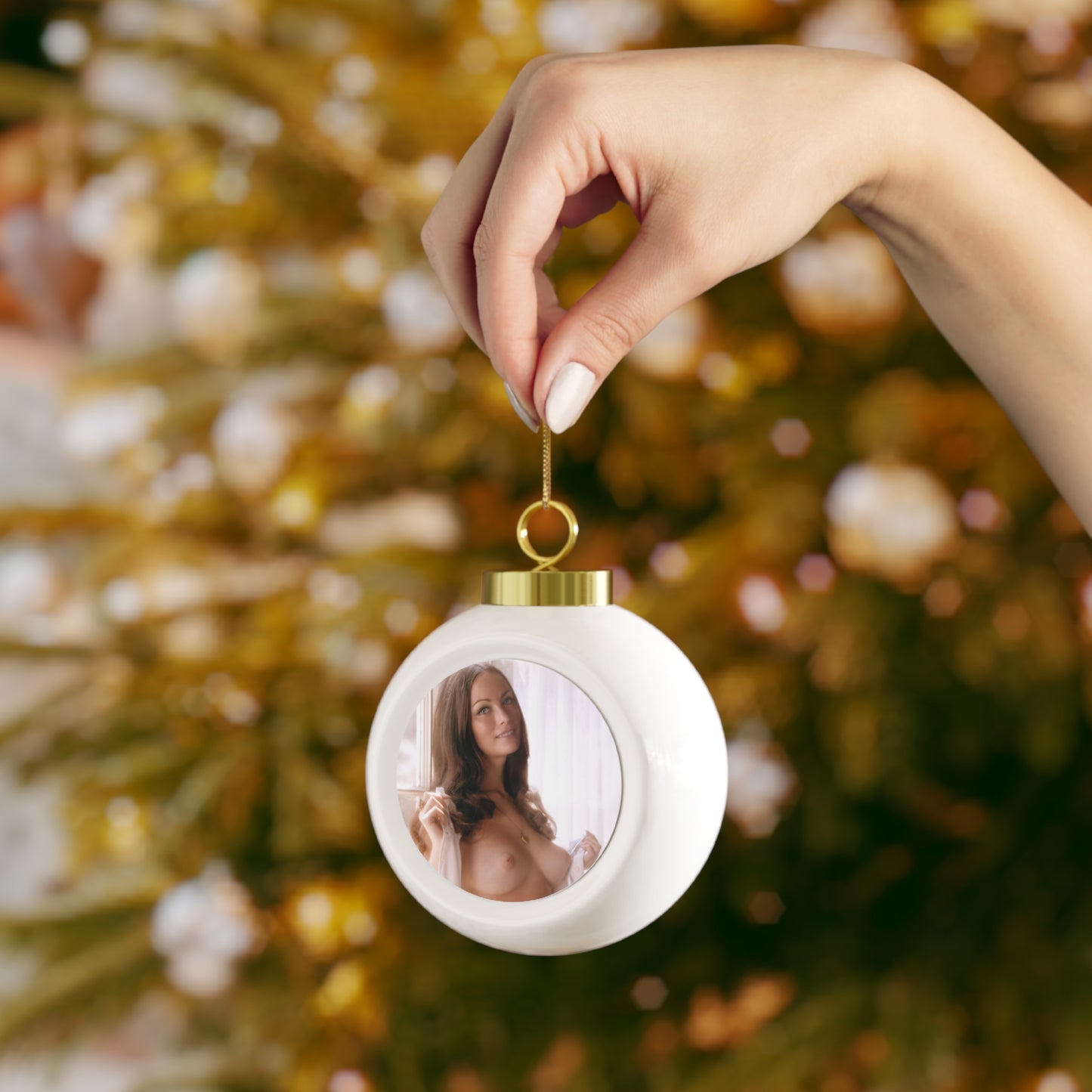 Christmas Ball Ornament Playboy Playmate March 1973 Bonnie Large