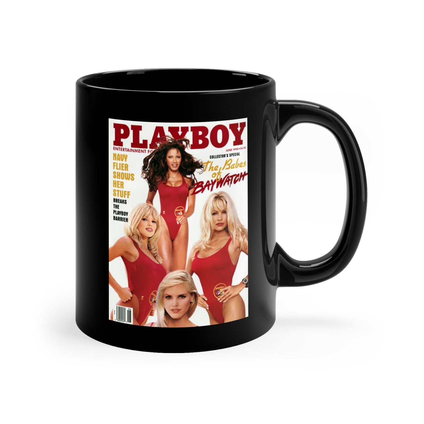 11oz Black Mug Playboy Cover Baywatch June 1998