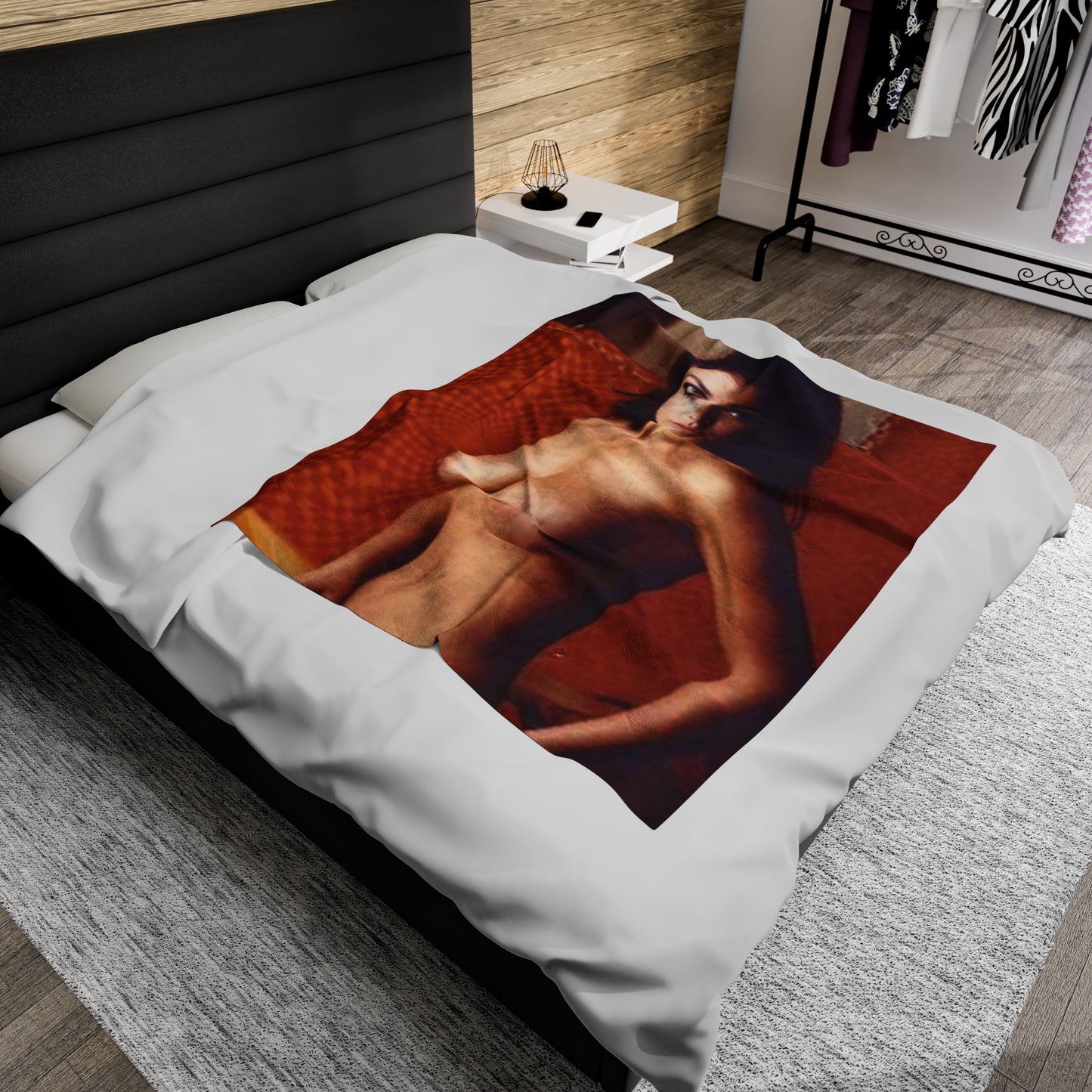 Velveteen Plush Blanket Cynthia Myers Nude