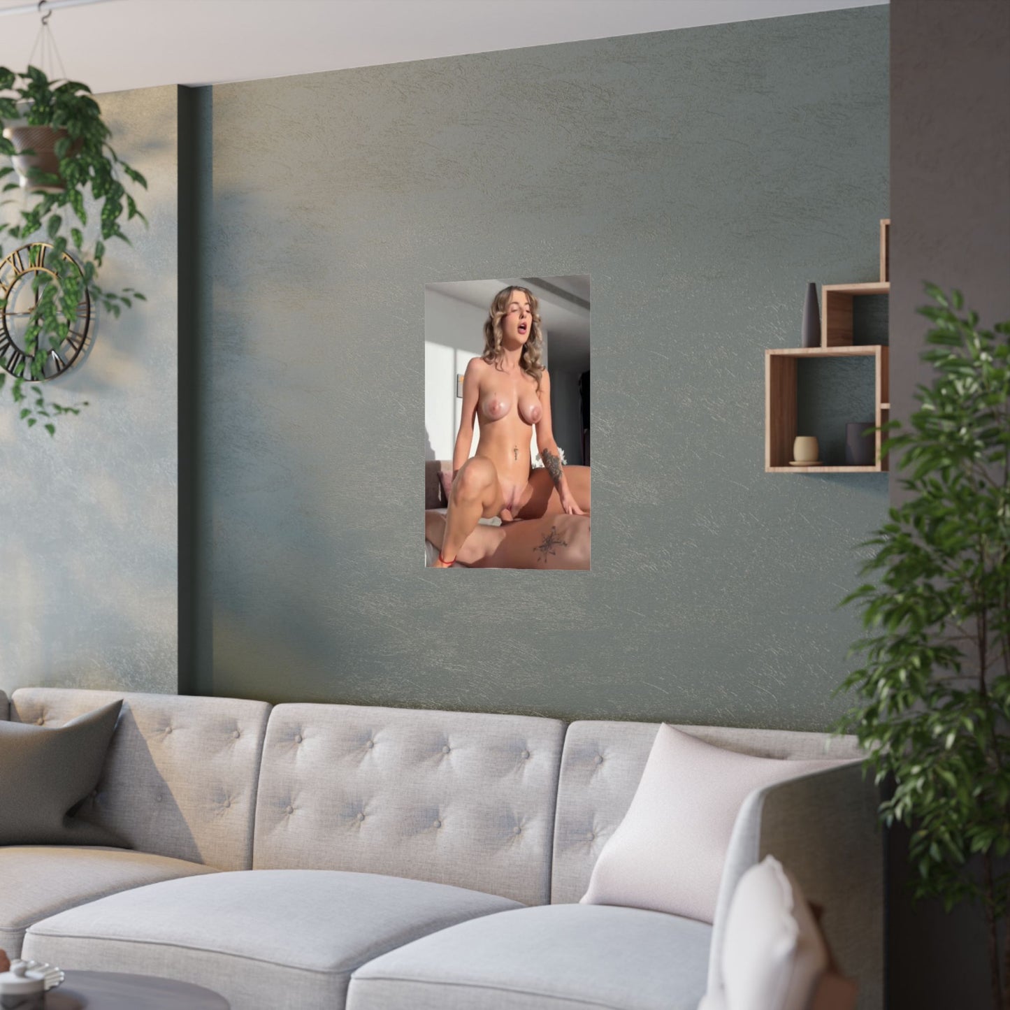 Satin Posters (210gsm) Busty Blonde Riding