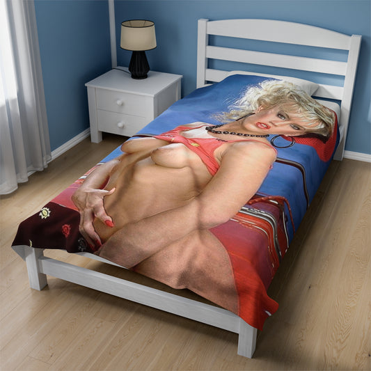 Velveteen Plush Blanket Retro 1980s Porn Star Amber Lynn