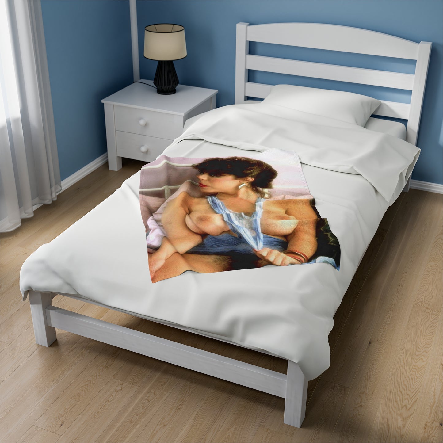 Velveteen Plush Blanket Retro Adult Star Christy Canyon Nude