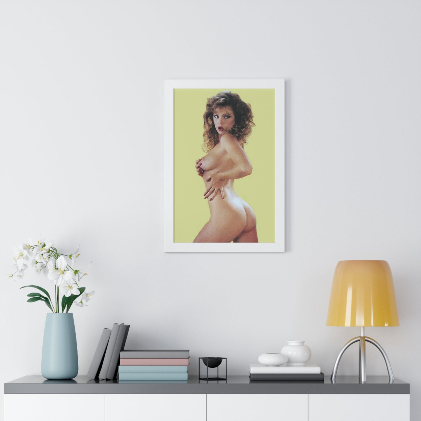 Framed Vertical Poster Retro Porn Star 80s