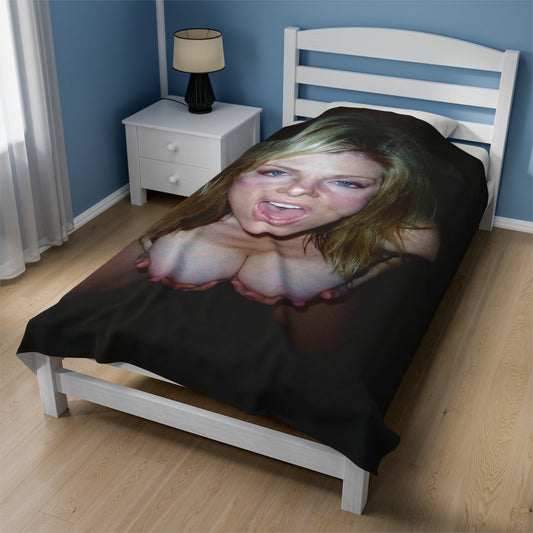 Velveteen Plush Blanket Cumshot Target