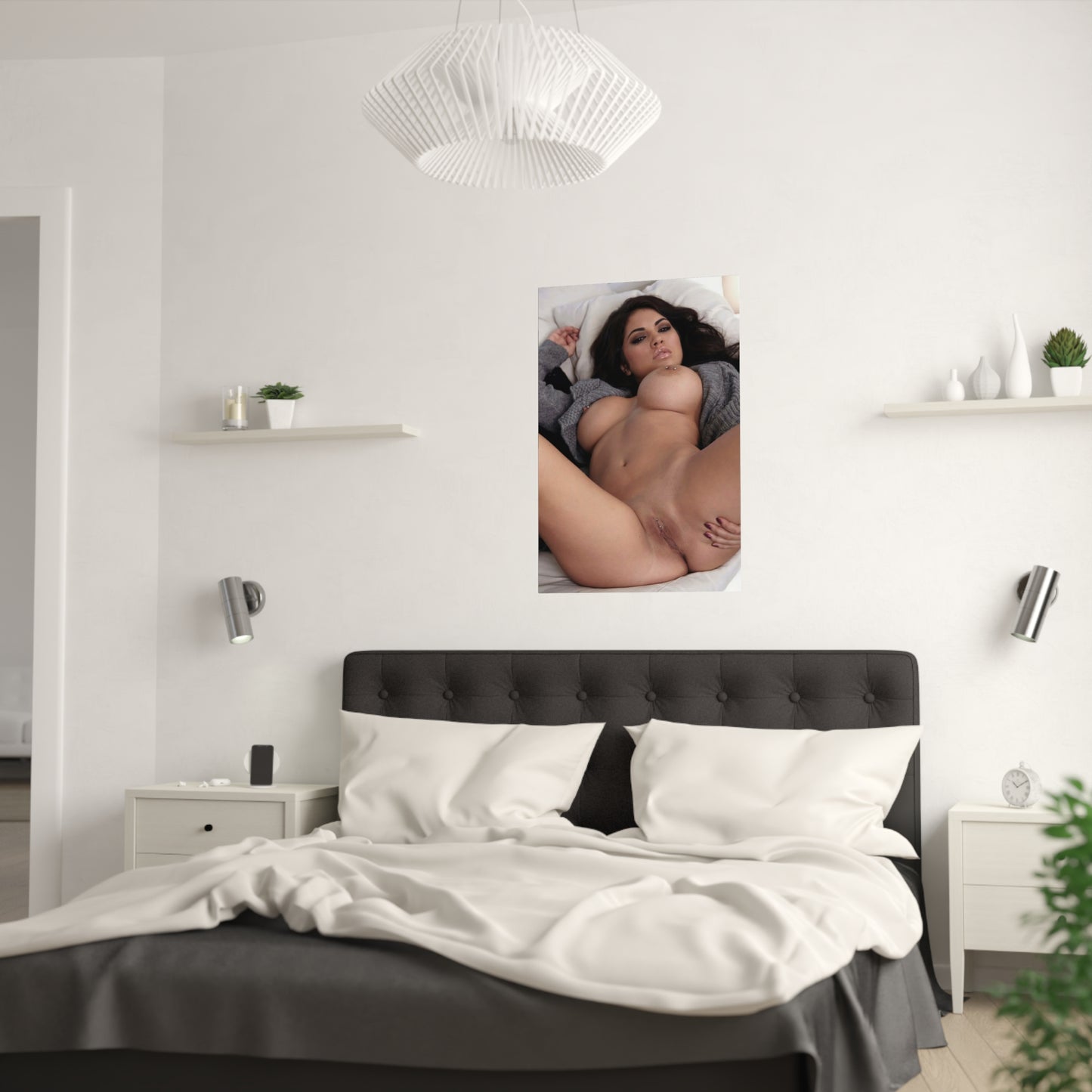 Satin Posters (210gsm) Brunette Waiting Nude