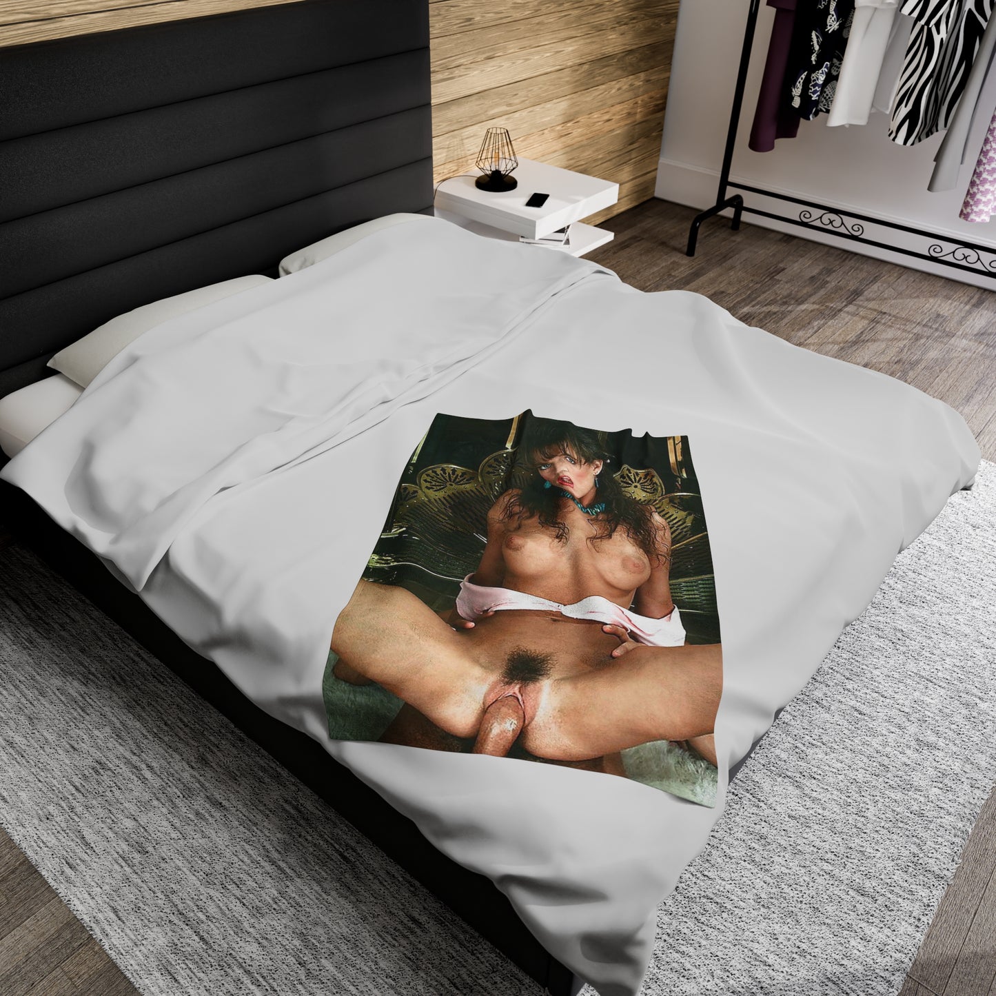 Velveteen Plush Blanket Racquel Darrian Nude