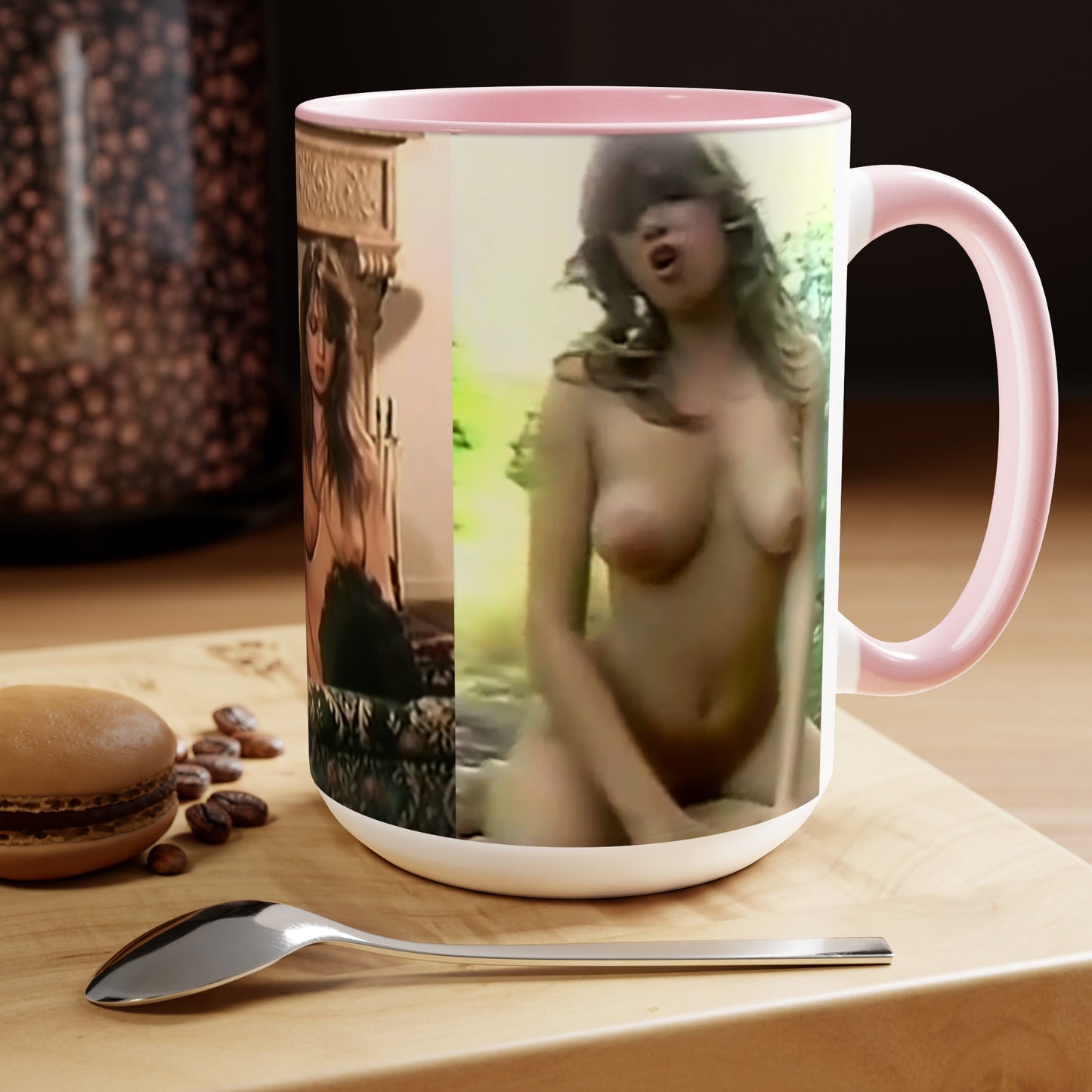 Two-Tone Coffee Mugs, 15oz Traci Lords Nude