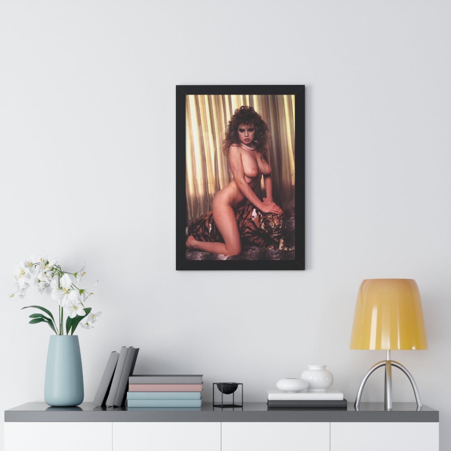 Framed Vertical Poster Retro Porn Star 80s