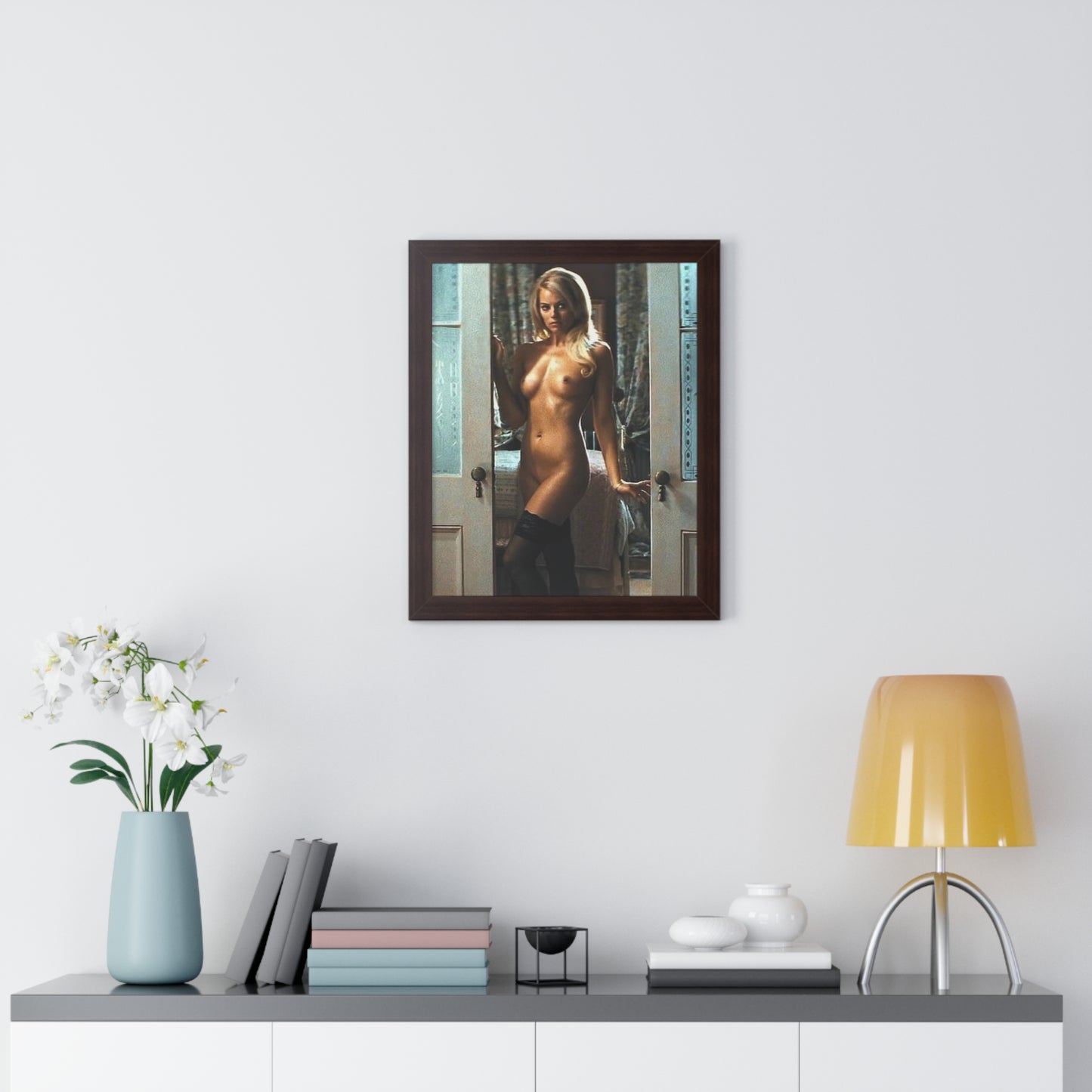 Framed Vertical Poster Margot Robbie Nude Wolf of Wallstreet