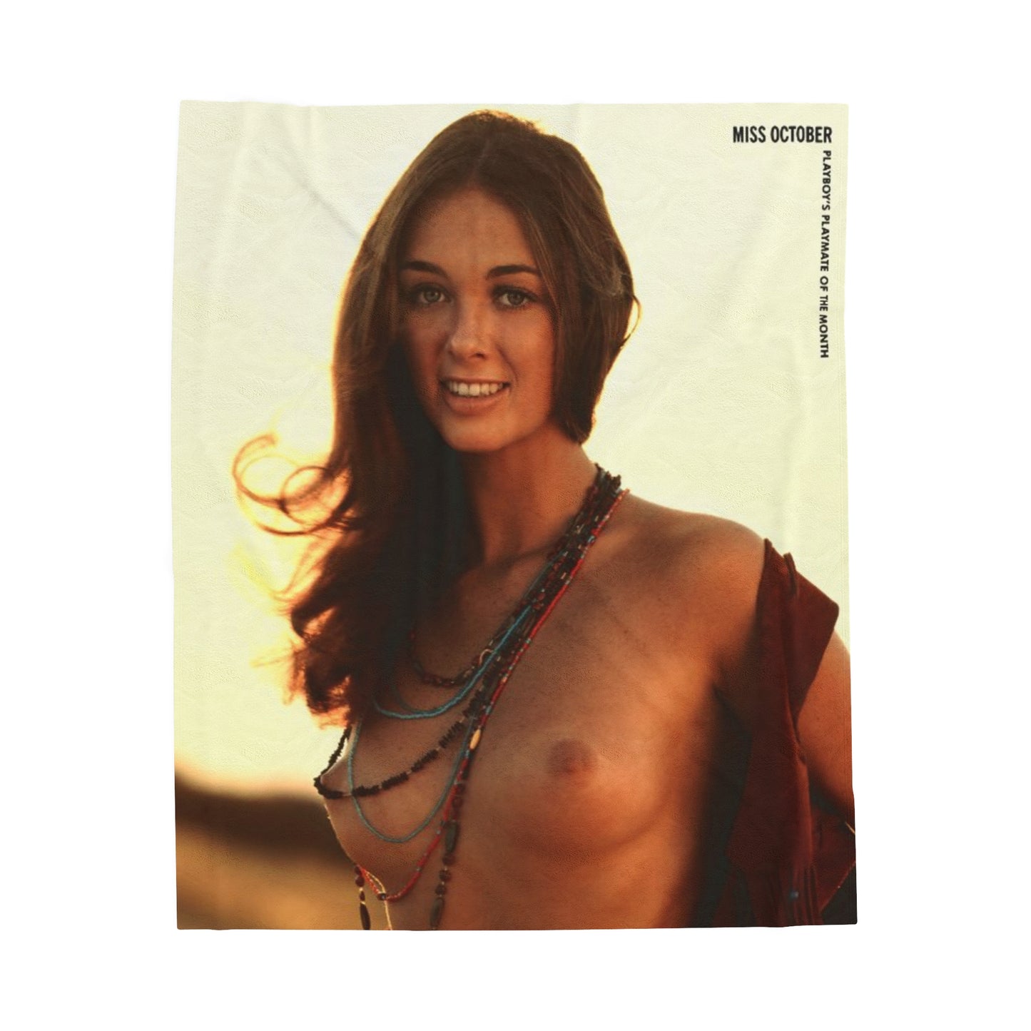 Velveteen Plush Blanket Playboy Playmate October 1971 Claire Rambeau