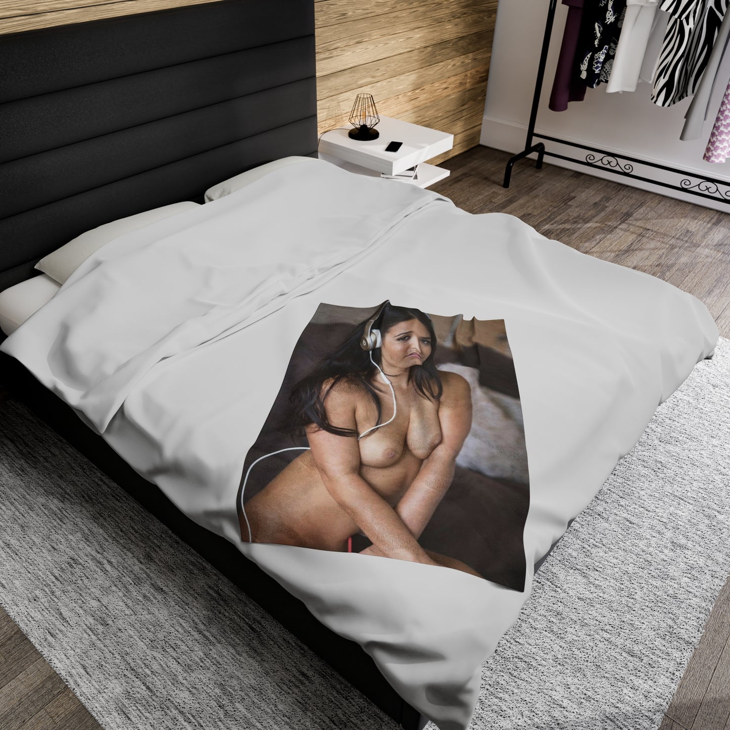 Velveteen Plush Blanket Eva Lovia Nude