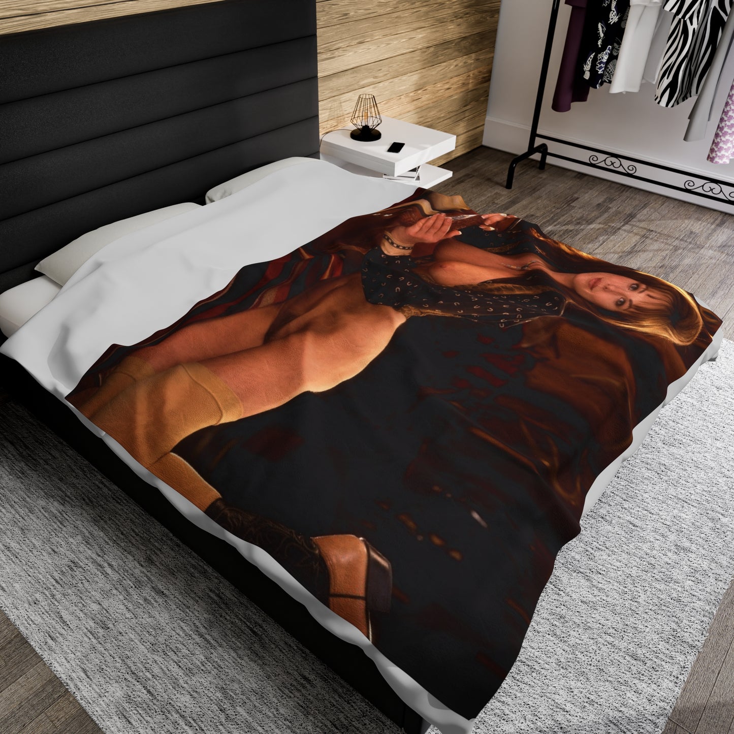 Velveteen Plush Blanket Playboy Playmate September 1996 Jennifer Allan