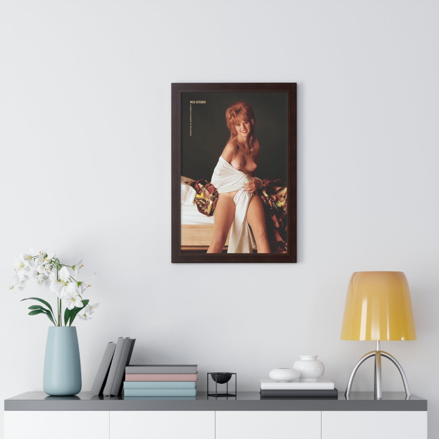 Framed Vertical Poster Playboy Playmate October 1963 Christine Williams