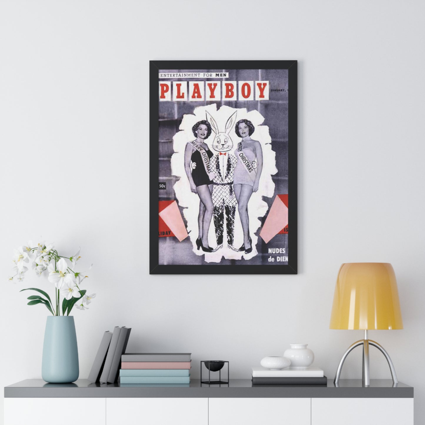 Framed Vertical Poster Playboy Cover January 1954