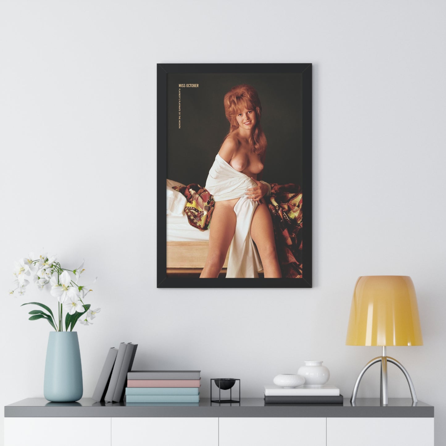 Framed Vertical Poster Playboy Playmate October 1963 Christine Williams