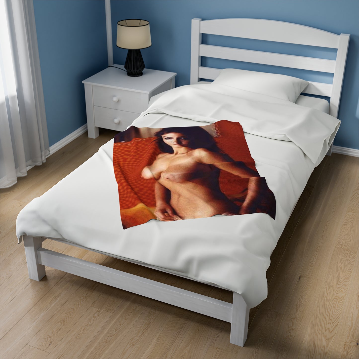 Velveteen Plush Blanket Cynthia Myers Nude