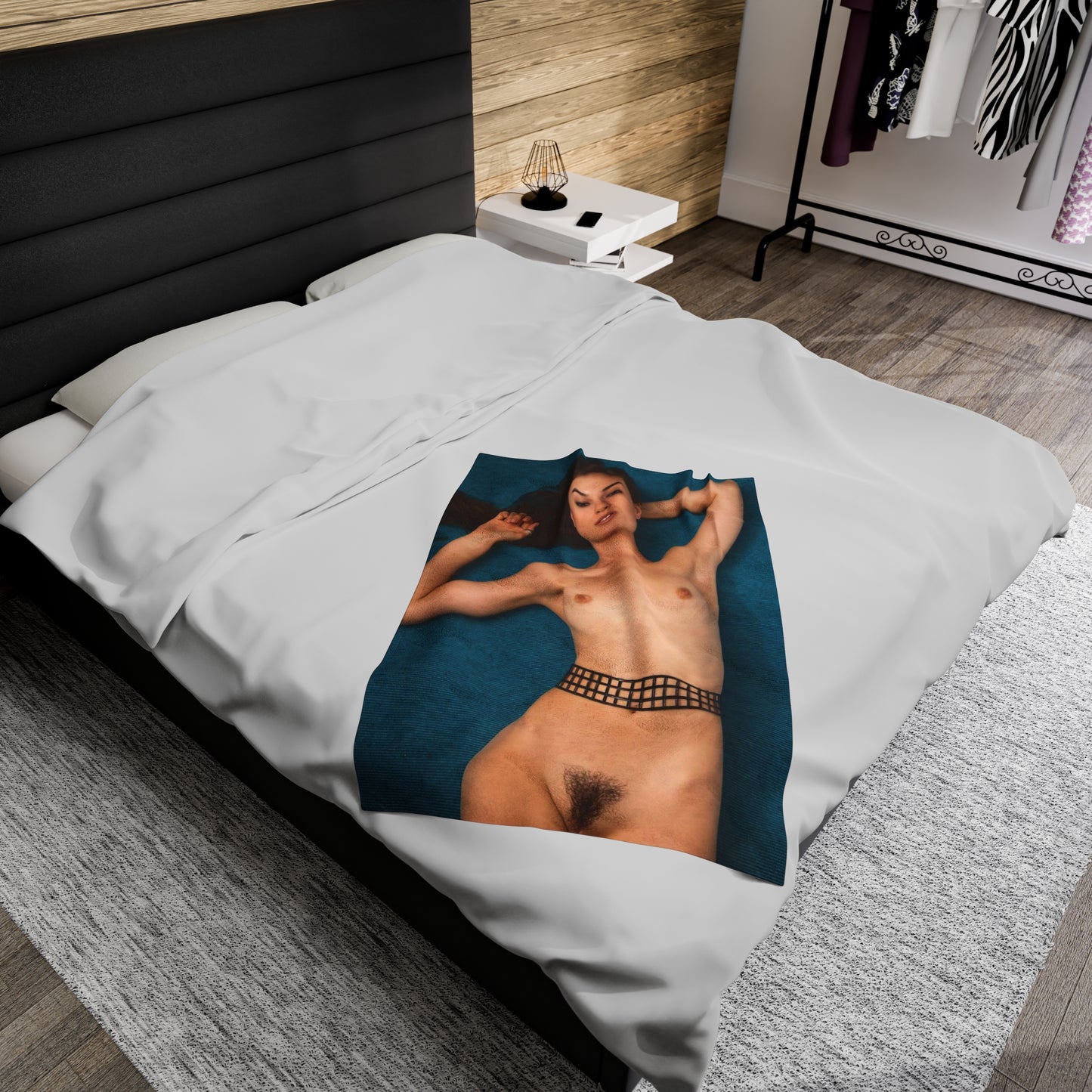 Velveteen Plush Blanket Adult Star Sasha Grey Nude