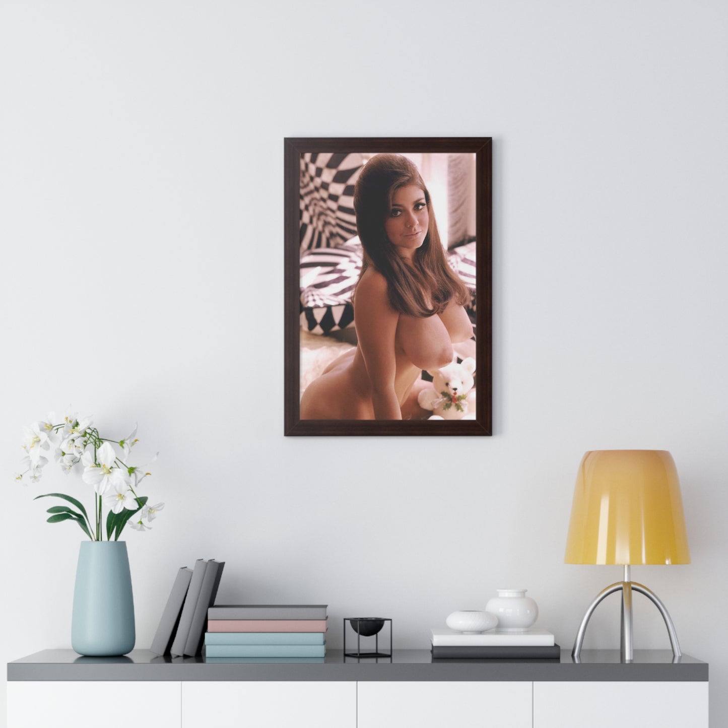 Framed Vertical Poster Playboy Playmate December 1968 Cynthia Myers