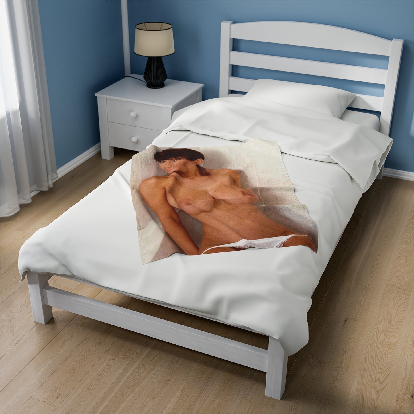 Velveteen Plush Blanket Large Natural Breasts