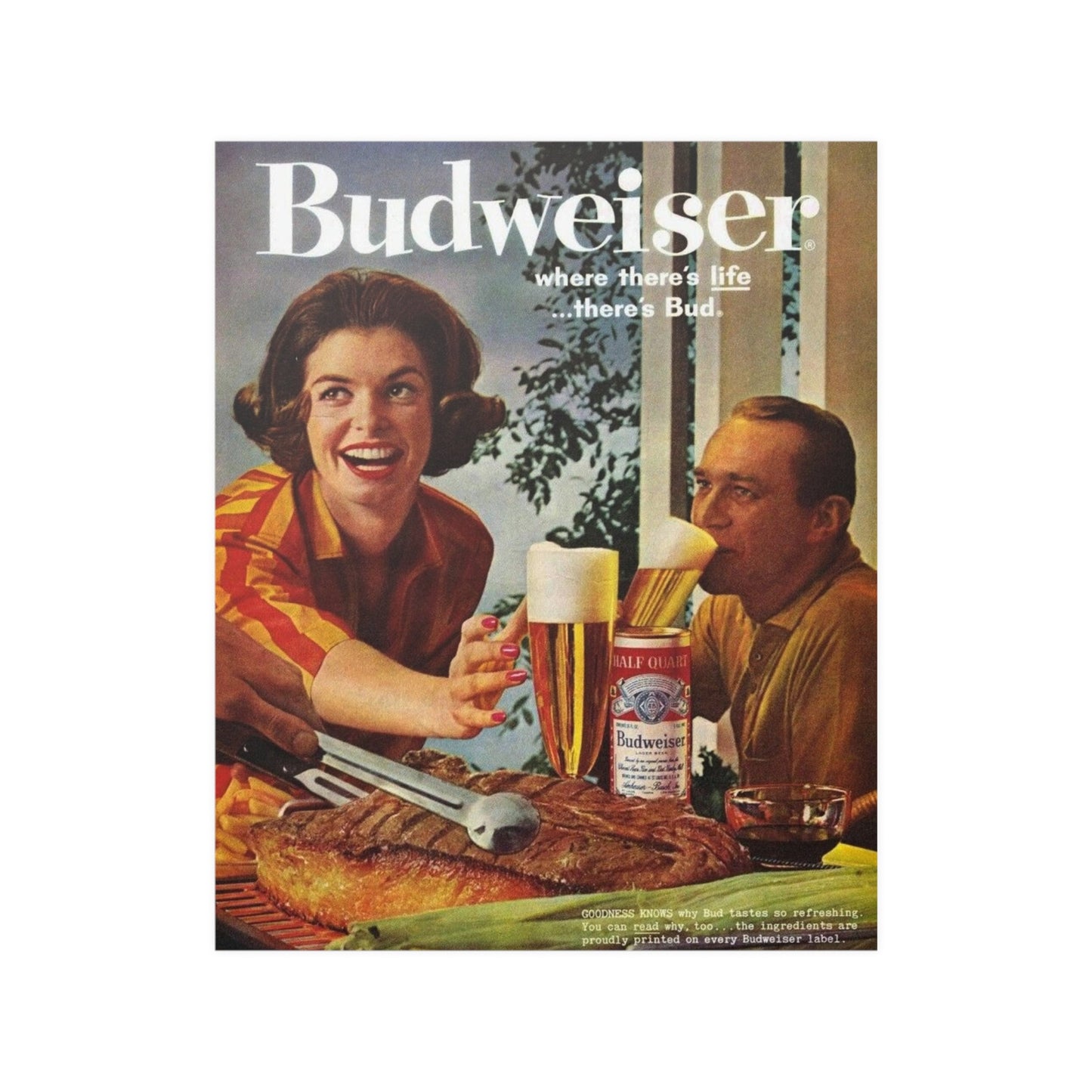 Satin Posters (210gsm) Retro Beer Advertisement Budweiser