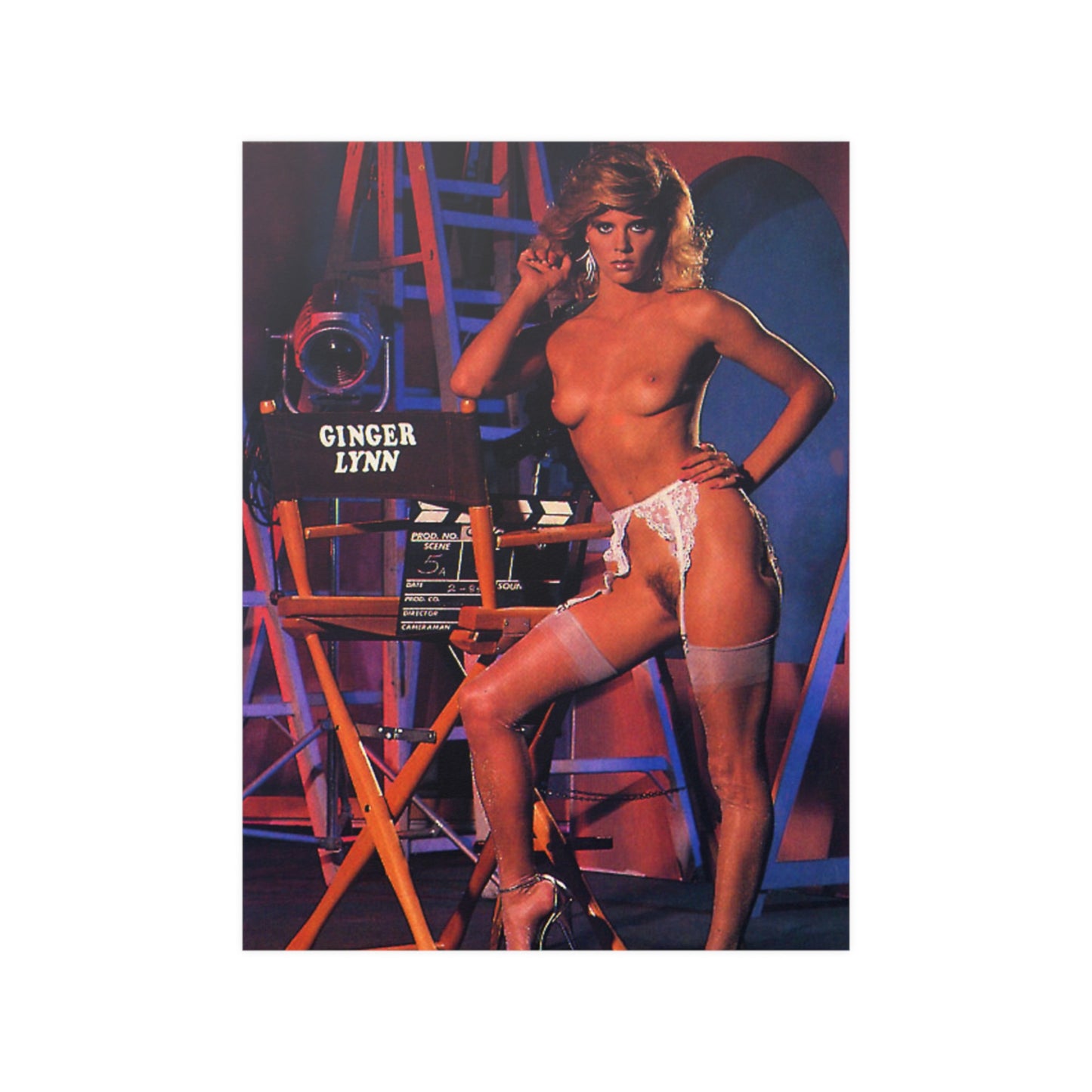 Satin Posters (210gsm) Retro Porn Star Ginger Lynn Nude