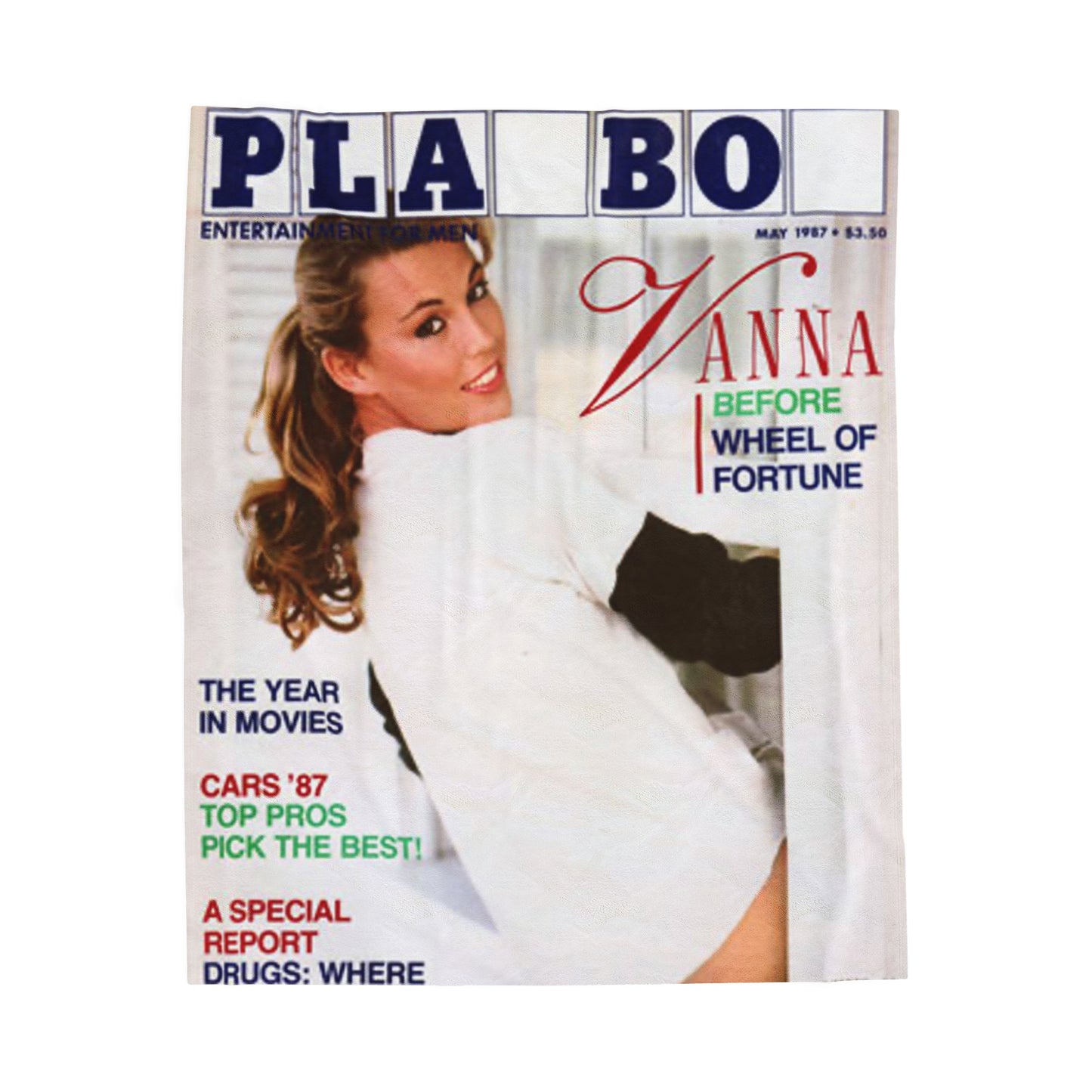 Velveteen Plush Blanket Play Boy May 1987 Cover Vanna White