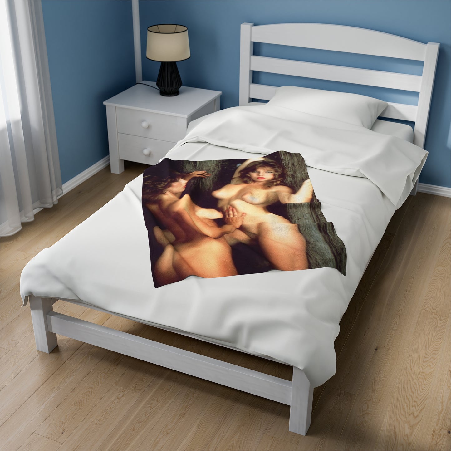 Velveteen Plush Blanket Retro 80s Adult Star Nude