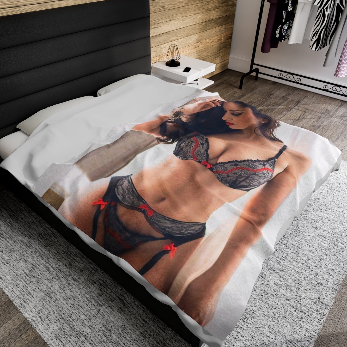 Velveteen Plush Blanket Sexy Babe Lingerie