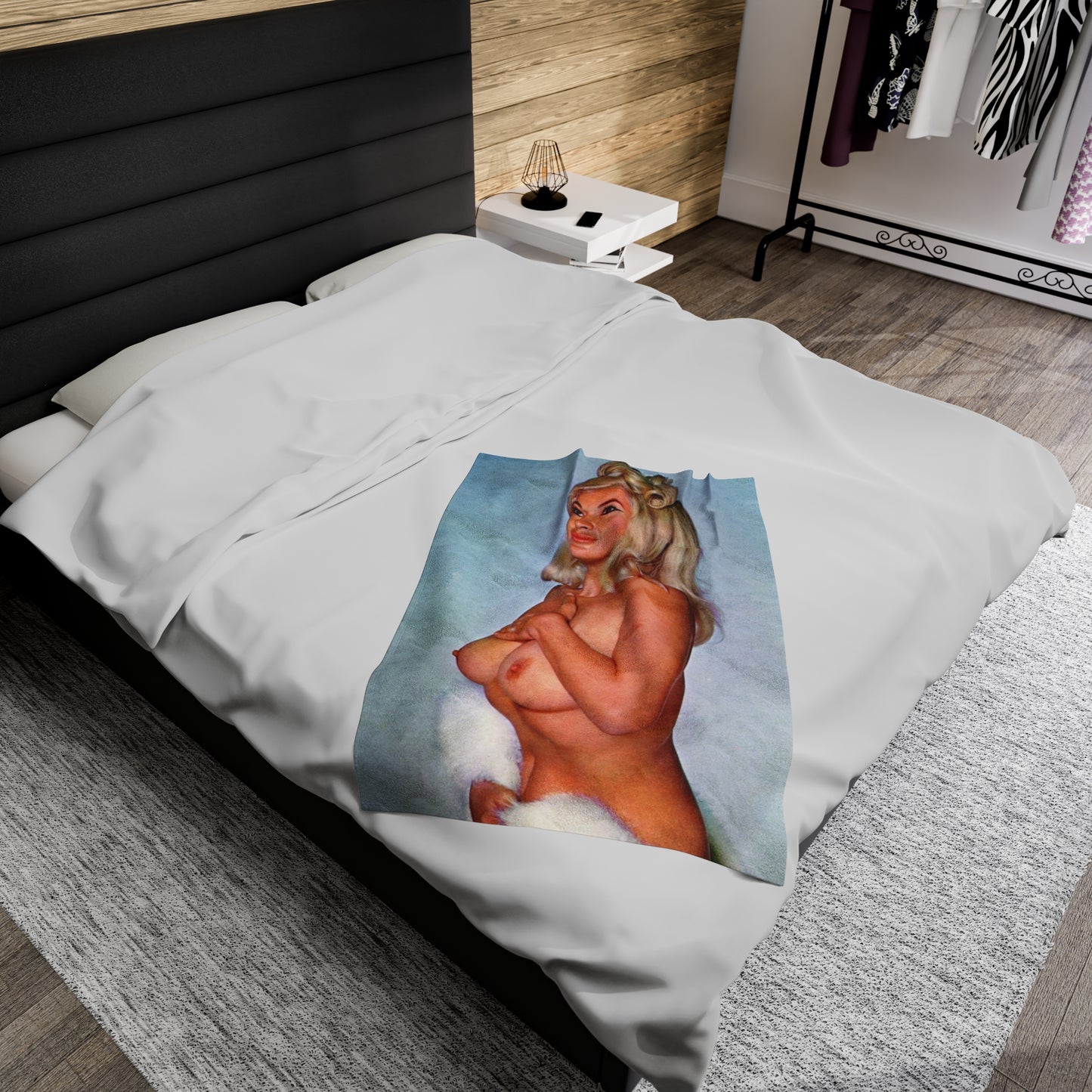 Velveteen Plush Blanket Jayne Mansfield Nude