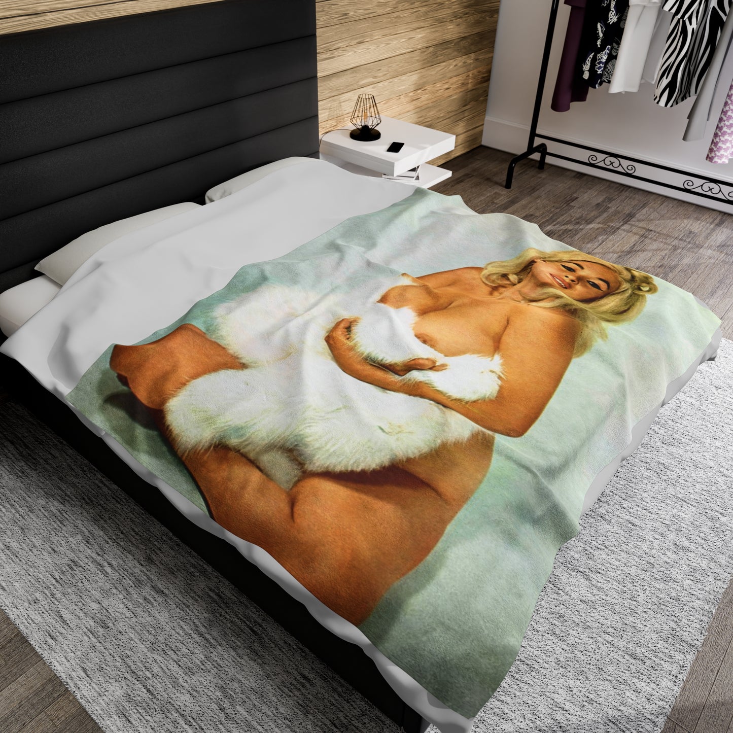 Velveteen Plush Blanket Jayne Mansfield Nude