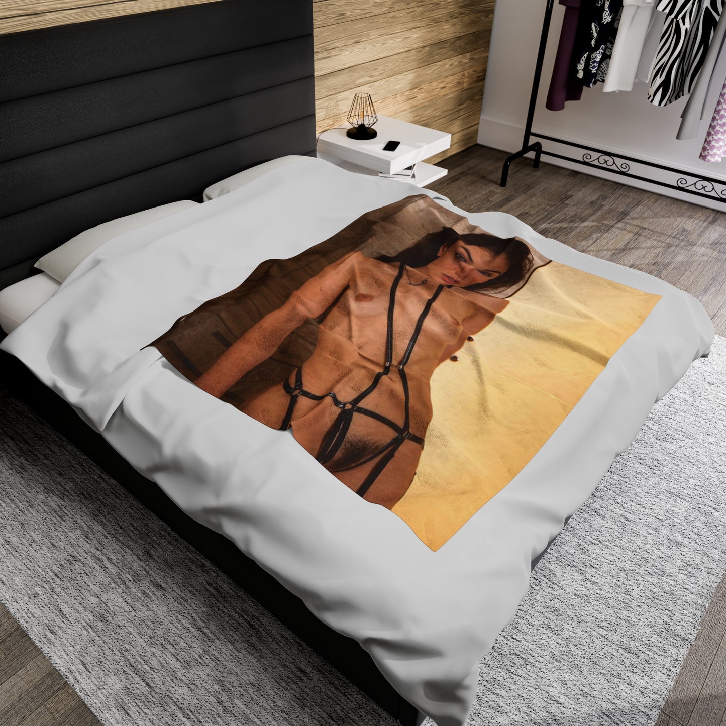 Velveteen Plush Blanket Adult Star Sasha Grey Nude