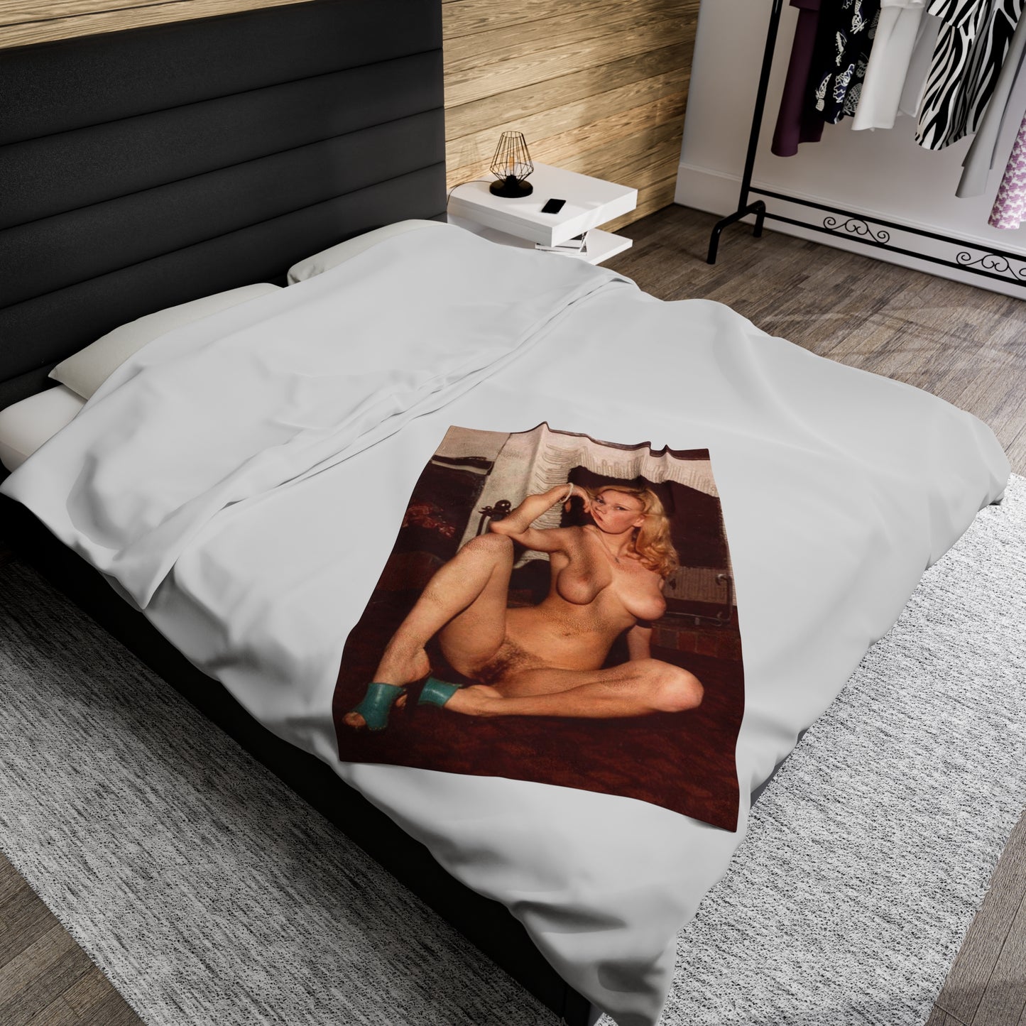Velveteen Plush Blanket Vintage French Pornstar Brigitte Lahaie