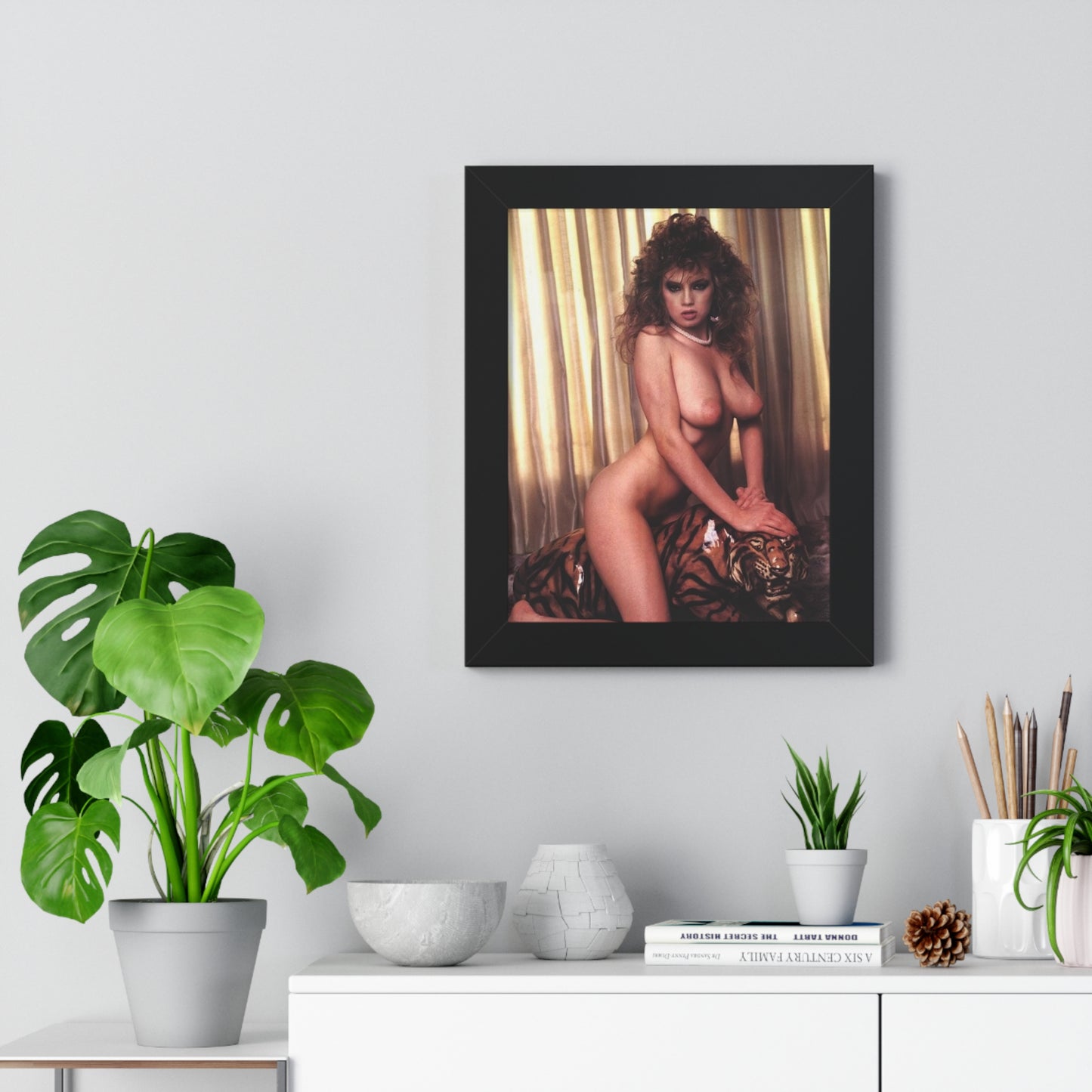 Framed Vertical Poster Retro Porn Star 80s