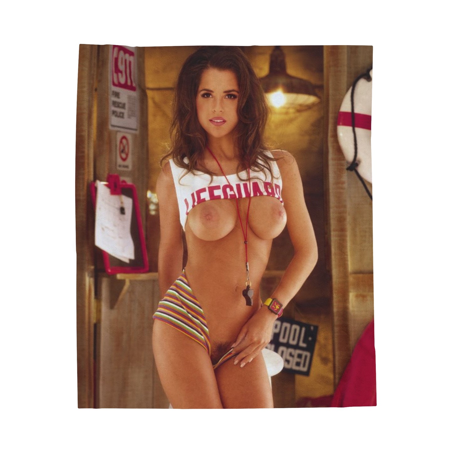 Velveteen Plush Blanket Playboy Playmate April 1997 Kelly Marie Monaco