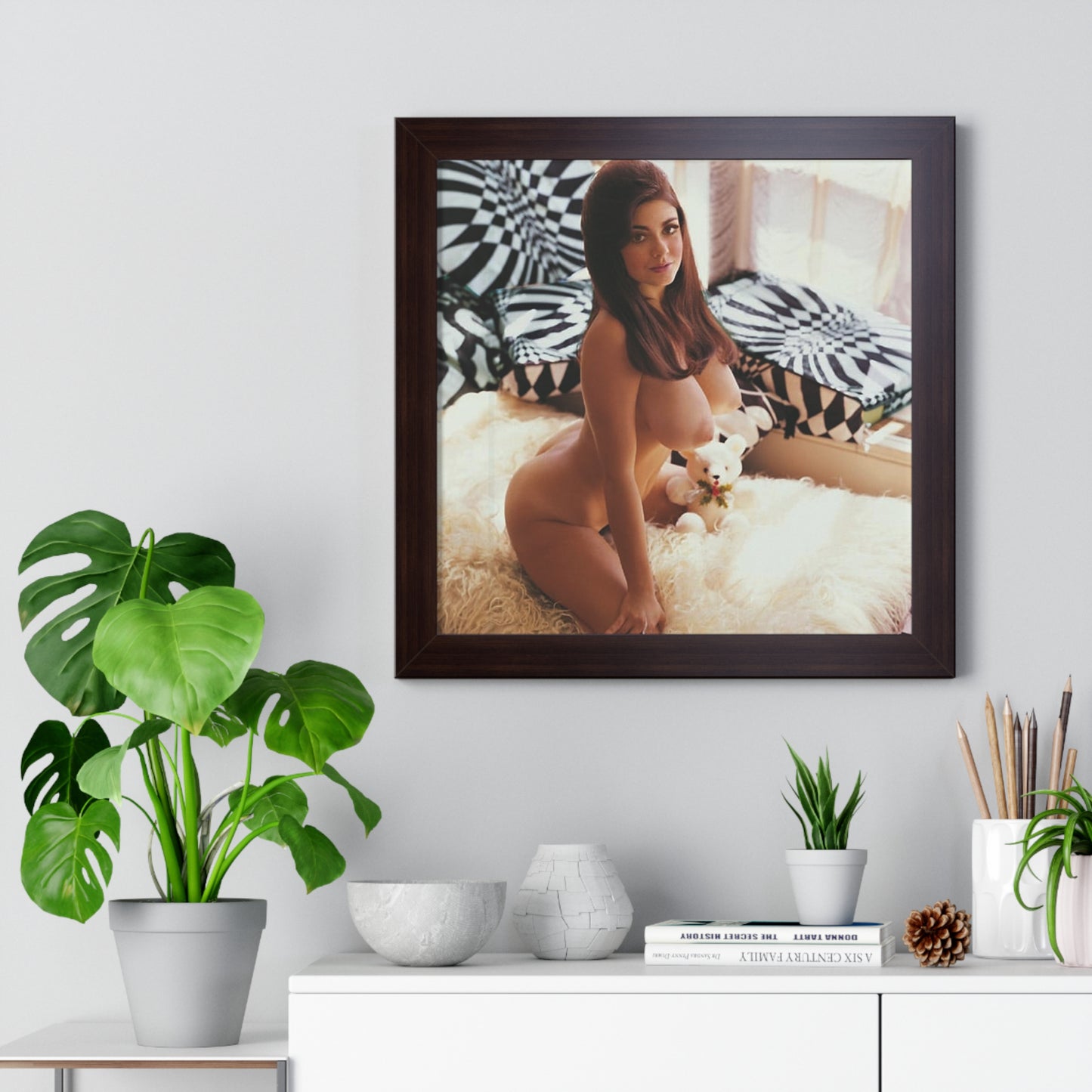 Framed Vertical Poster Playboy Playmate Cynthia Myers Nude