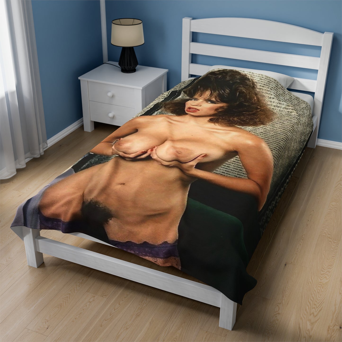 Velveteen Plush Blanket Retro Adult Star Christy Canyon Nude