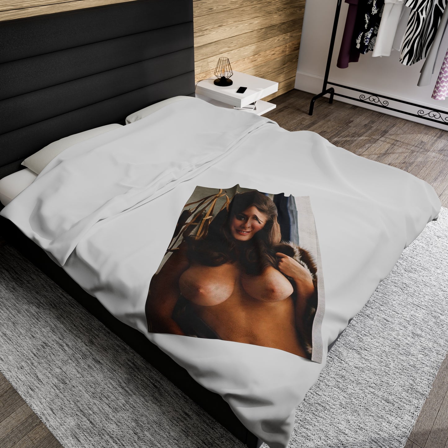 Velveteen Plush Blanket Cynthia Myers Nude