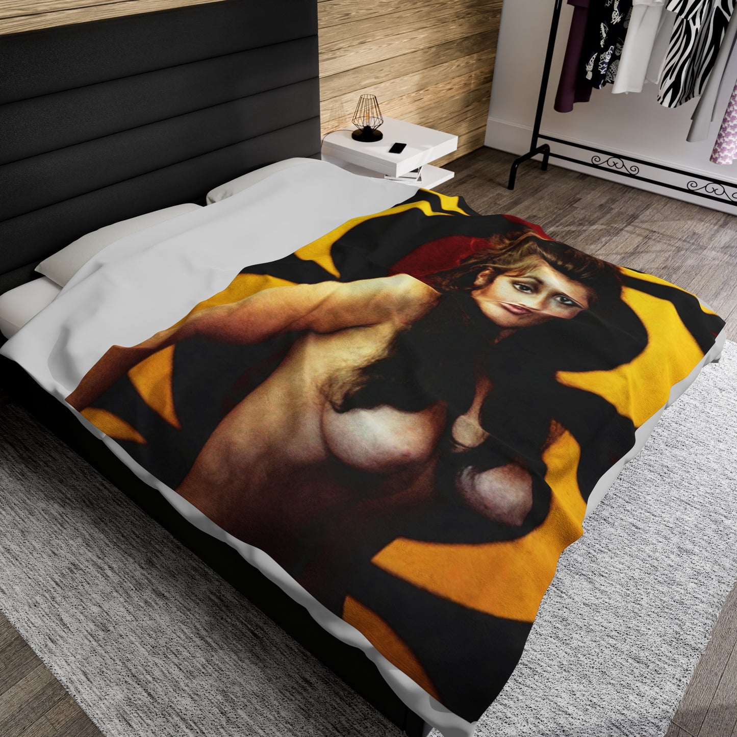 Velveteen Plush Blanket Cynthia Myers Nude