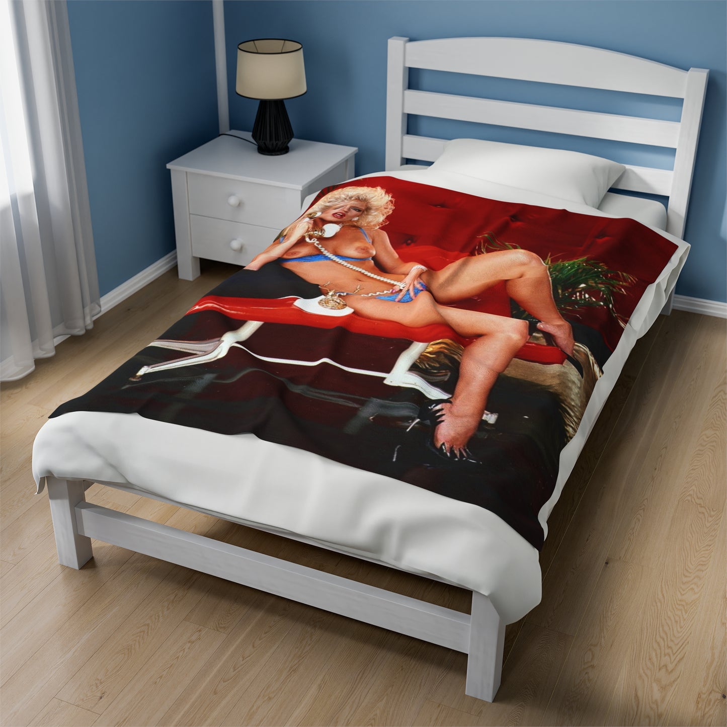 Velveteen Plush Blanket Retro 1980s Porn Star Amber Lynn