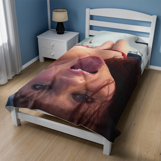 Velveteen Plush Blanket Cumshot Target