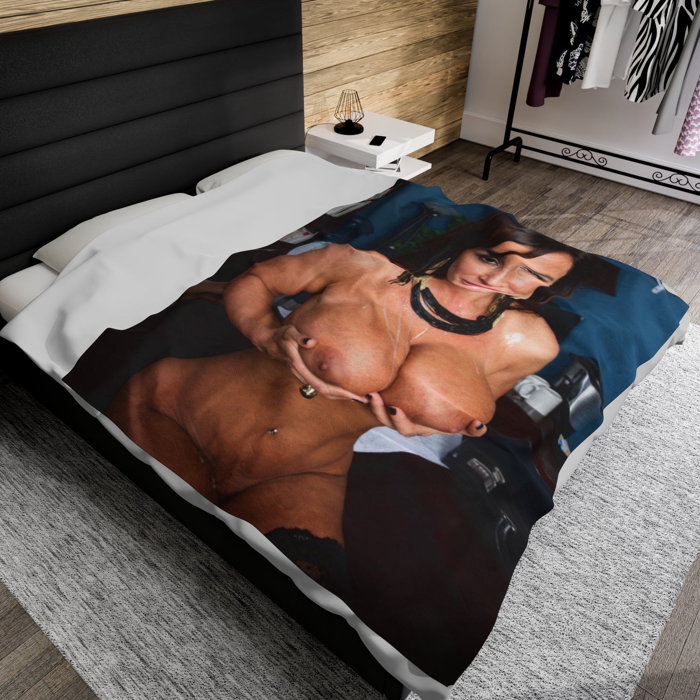 Velveteen Plush Blanket Lisa Ann Nude