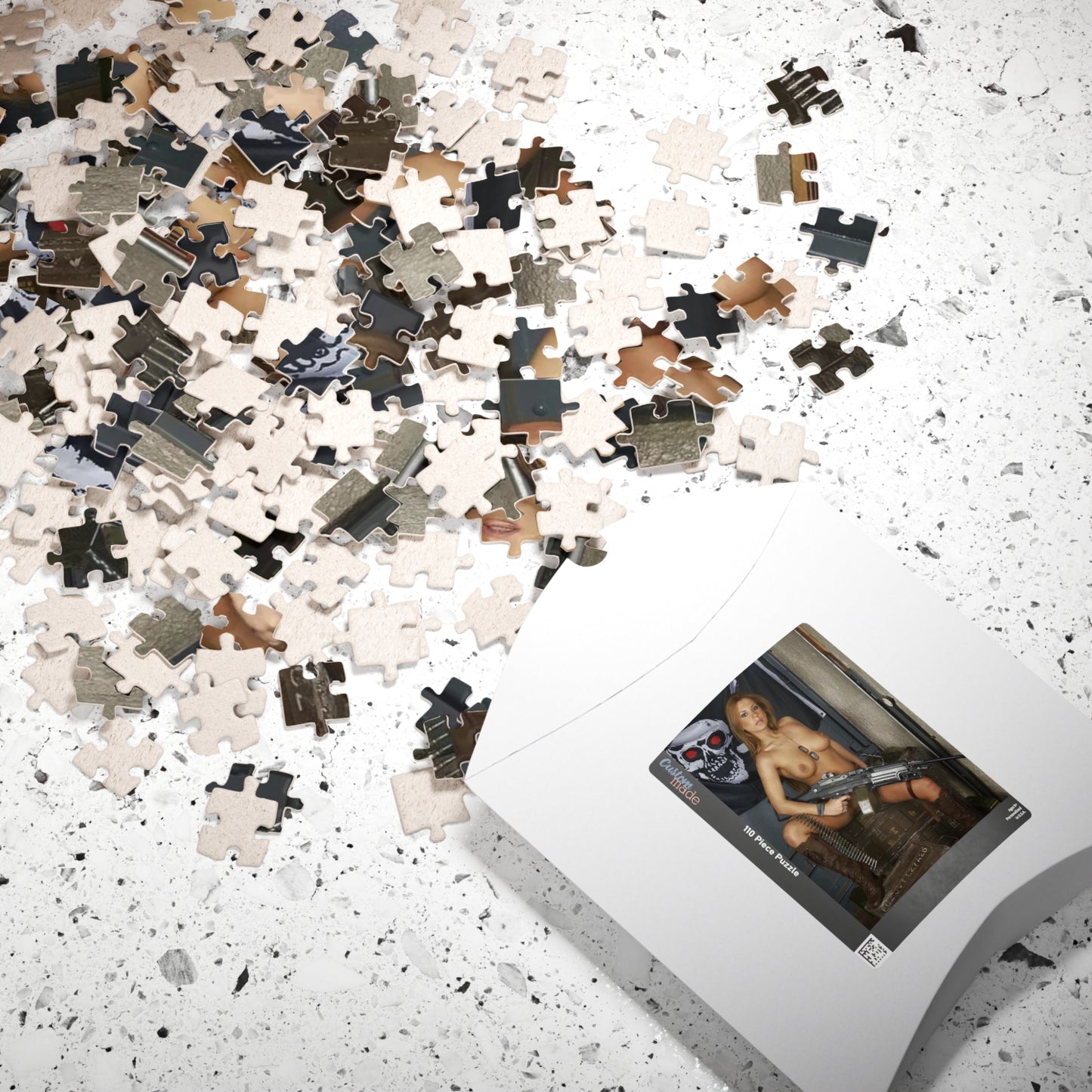 Puzzle (110, 252, 520, 1014-piece) Sexy Nude Girl with Big Gun