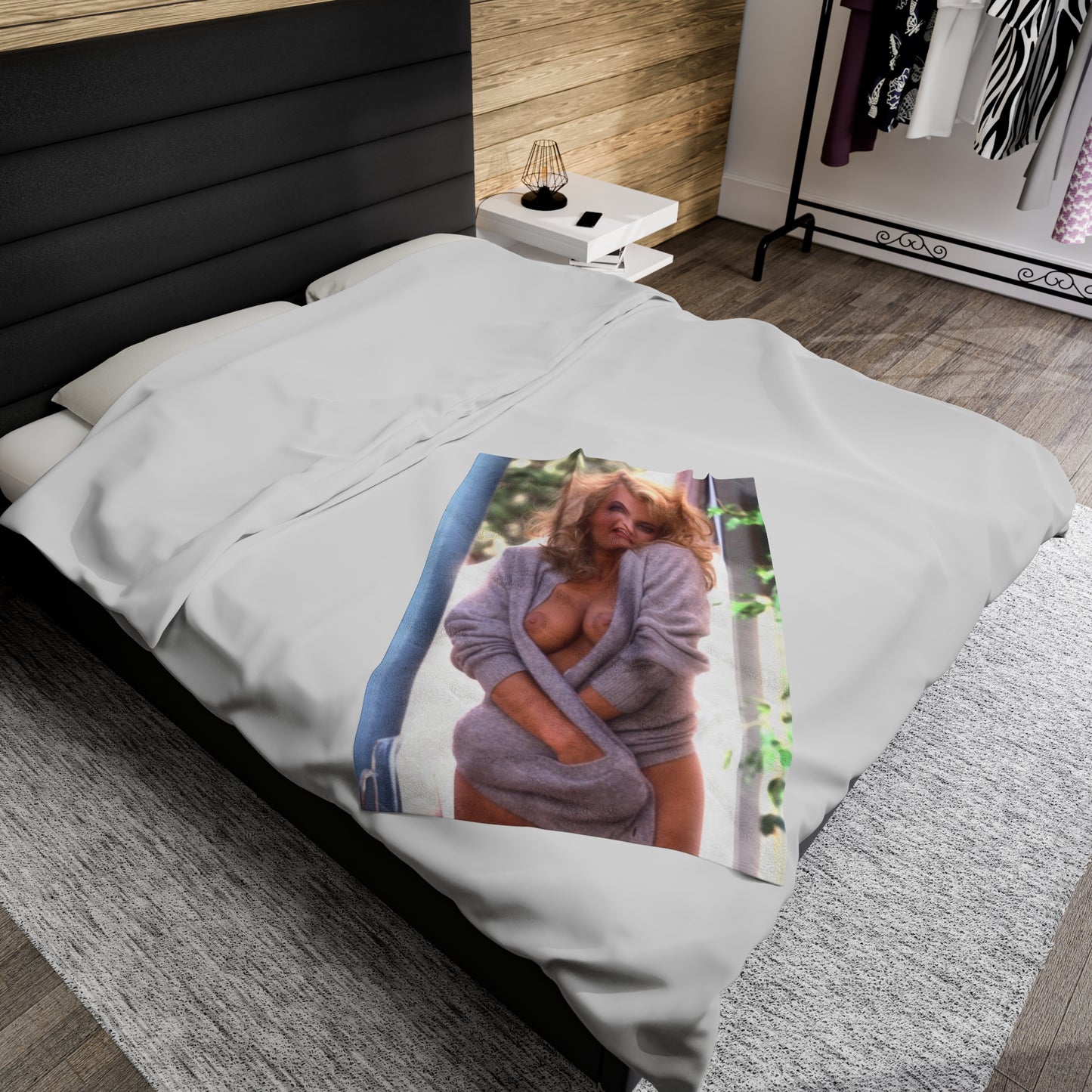 Velveteen Plush Blanket Playboy Playmate September 1984 Kimberly Evenson